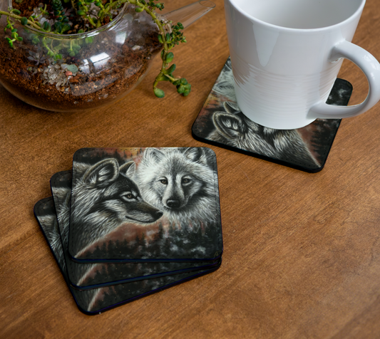 4 Sous-verres Loups