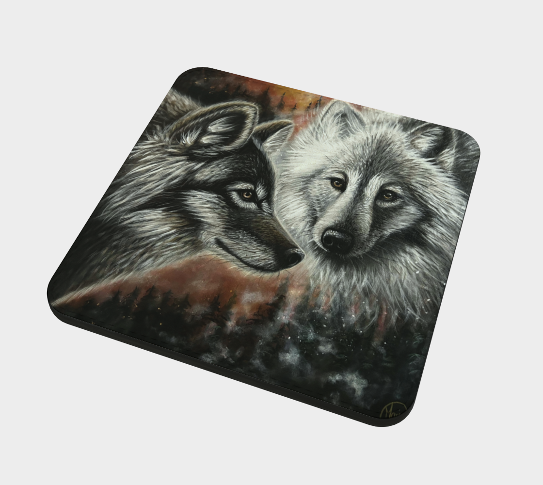 4 Sous-verres Loups