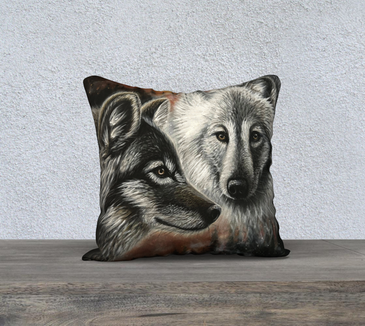 Housse de coussin - Loups